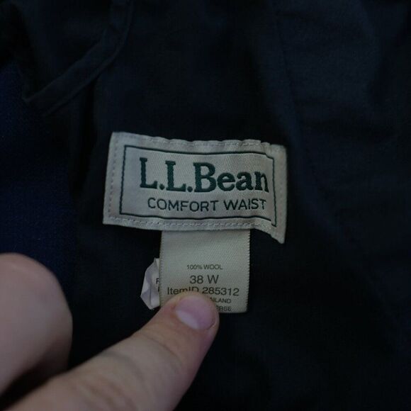 L.L. Bean Comfort Waist Blue Flat Front High Rise Chino Pants 40/27 Tagged 38W - Picture 6 of 8